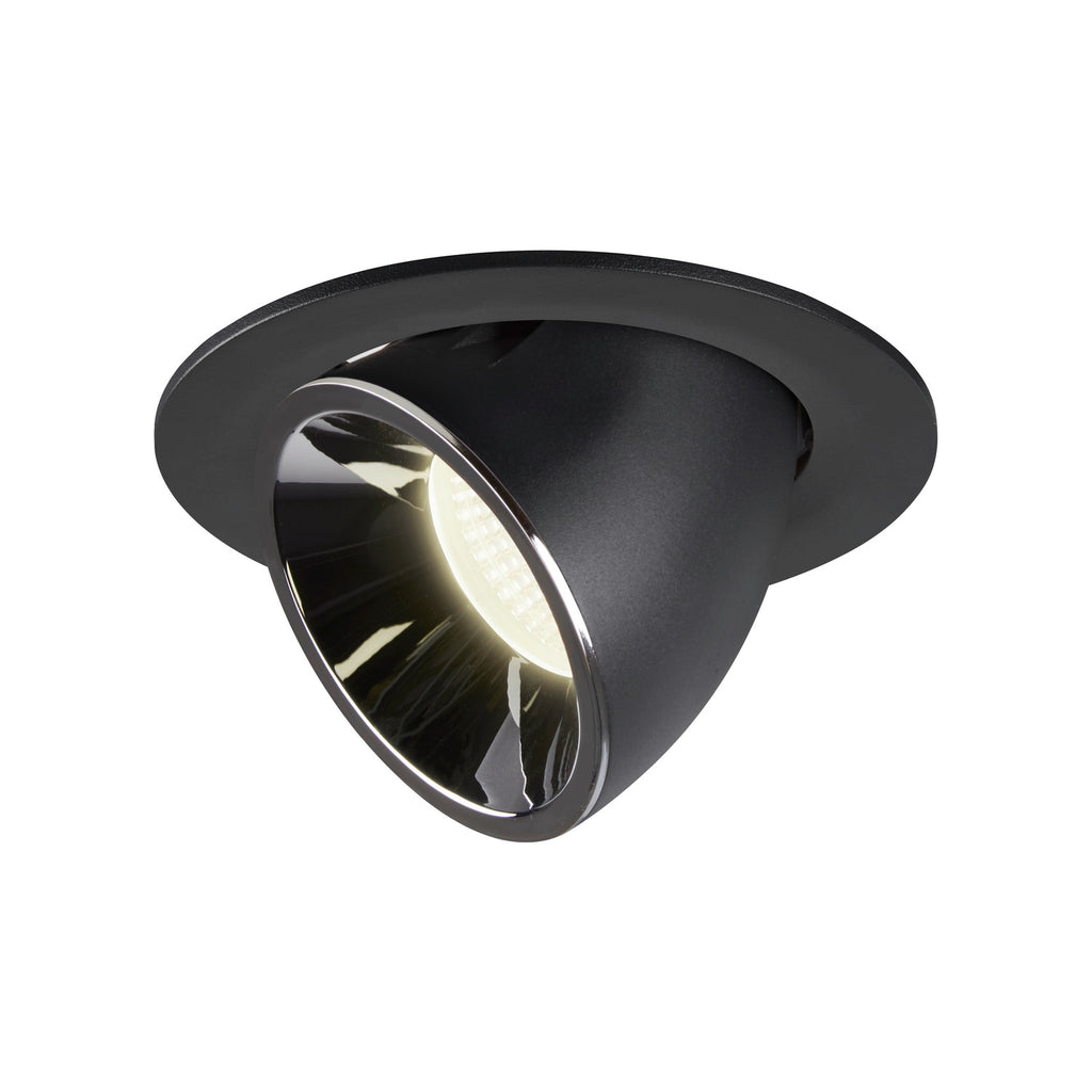 NUMINOS® GIMBLE L, luminária para encastrar no teto, preta/cromada 4000 K 40°