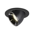 NUMINOS® GIMBLE L, luminária para encastrar no teto, preta/cromada 4000 K 40°
