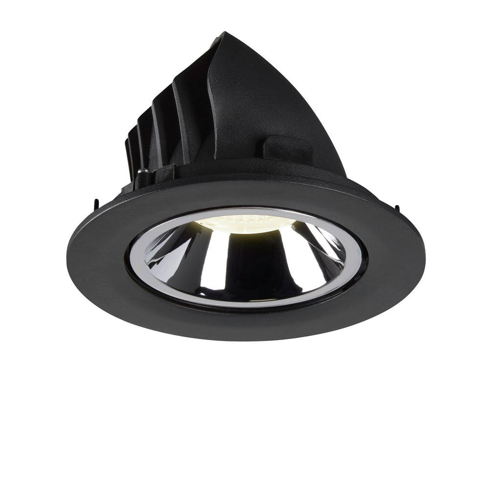 NUMINOS® GIMBLE L, luminária para encastrar no teto, preta/cromada 4000 K 55°