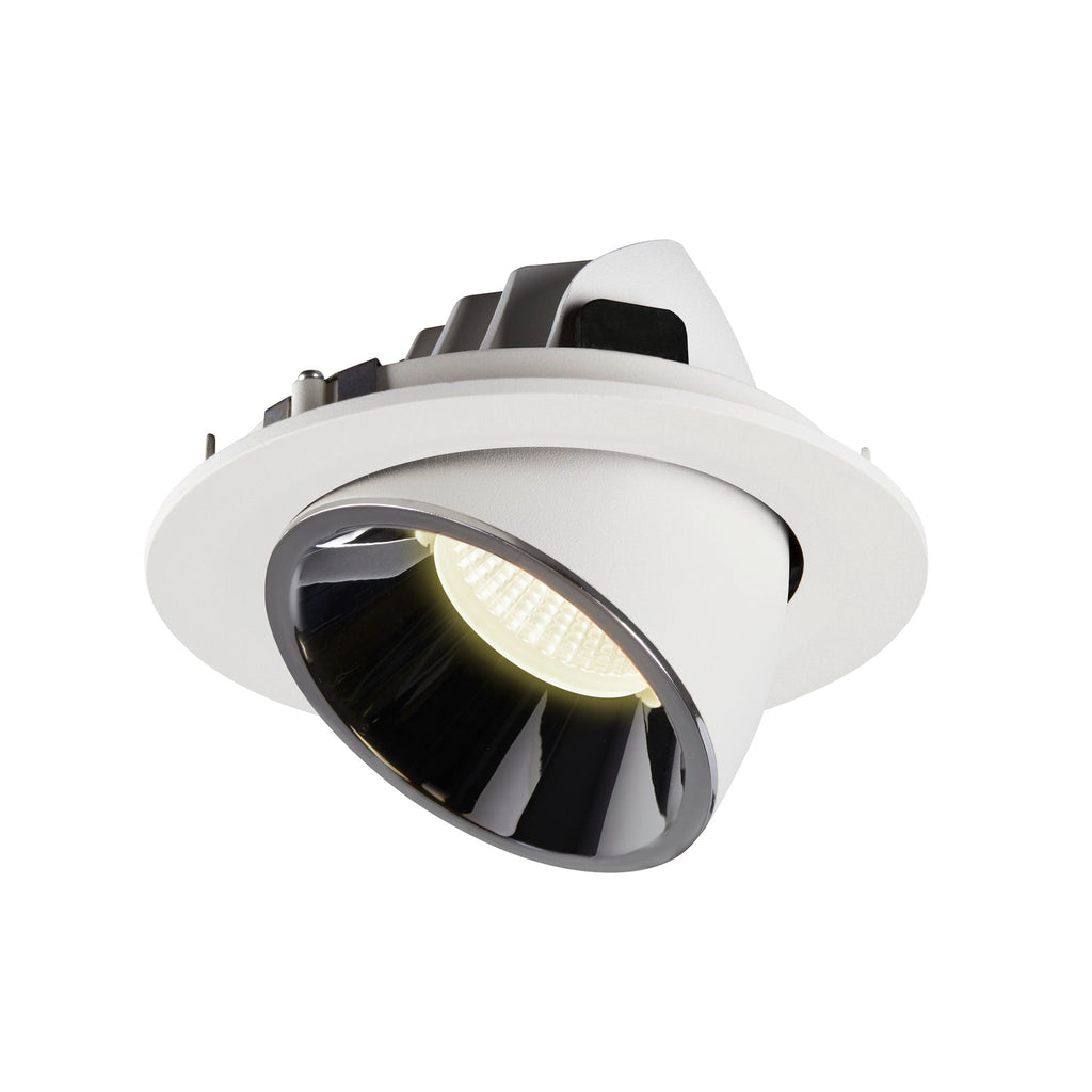 NUMINOS® GIMBLE L, luminária para encastrar no teto, branca/cromada 4000 K 20°