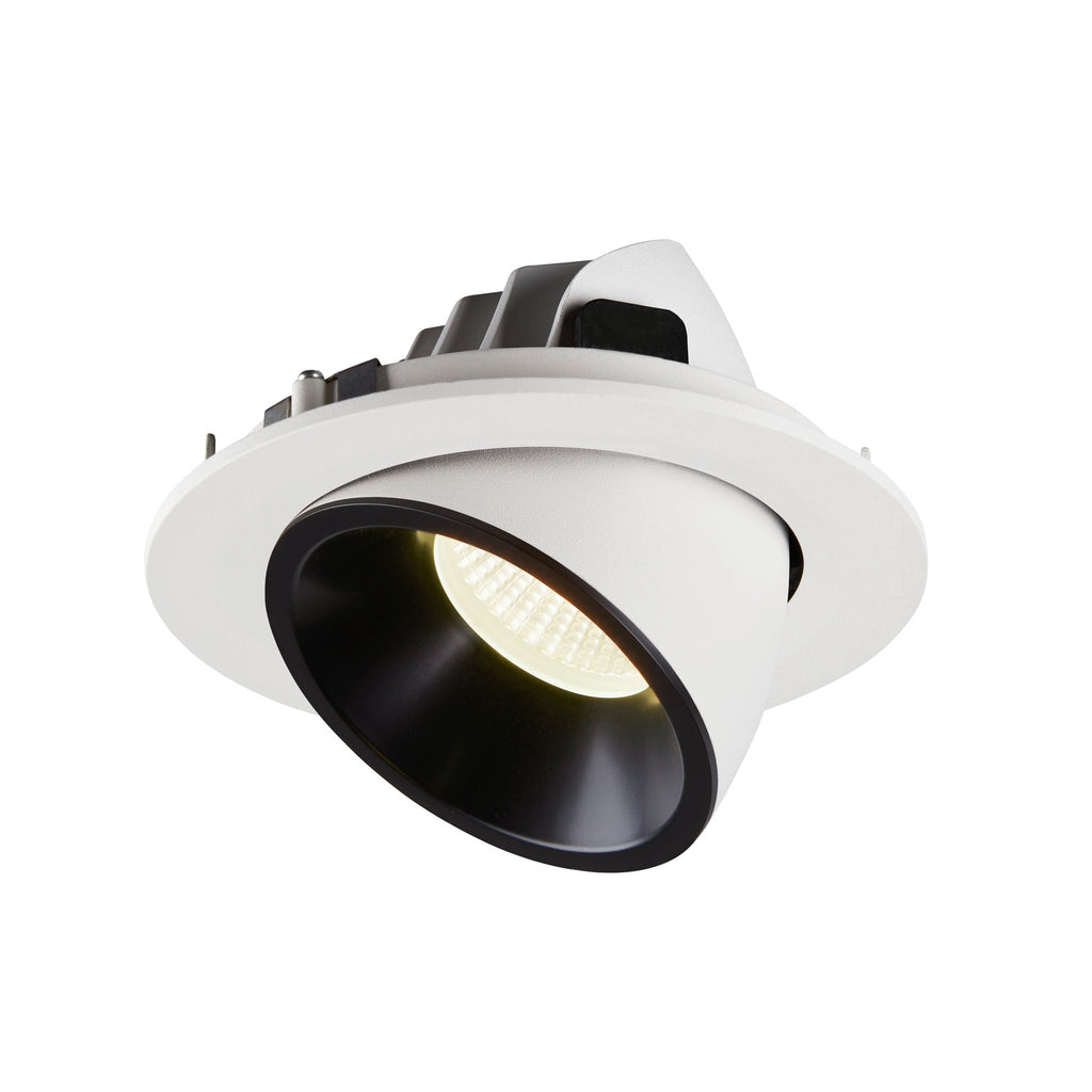 NUMINOS® GIMBLE L, luminária para encastrar no teto, branca/preta 4000 K 55°
