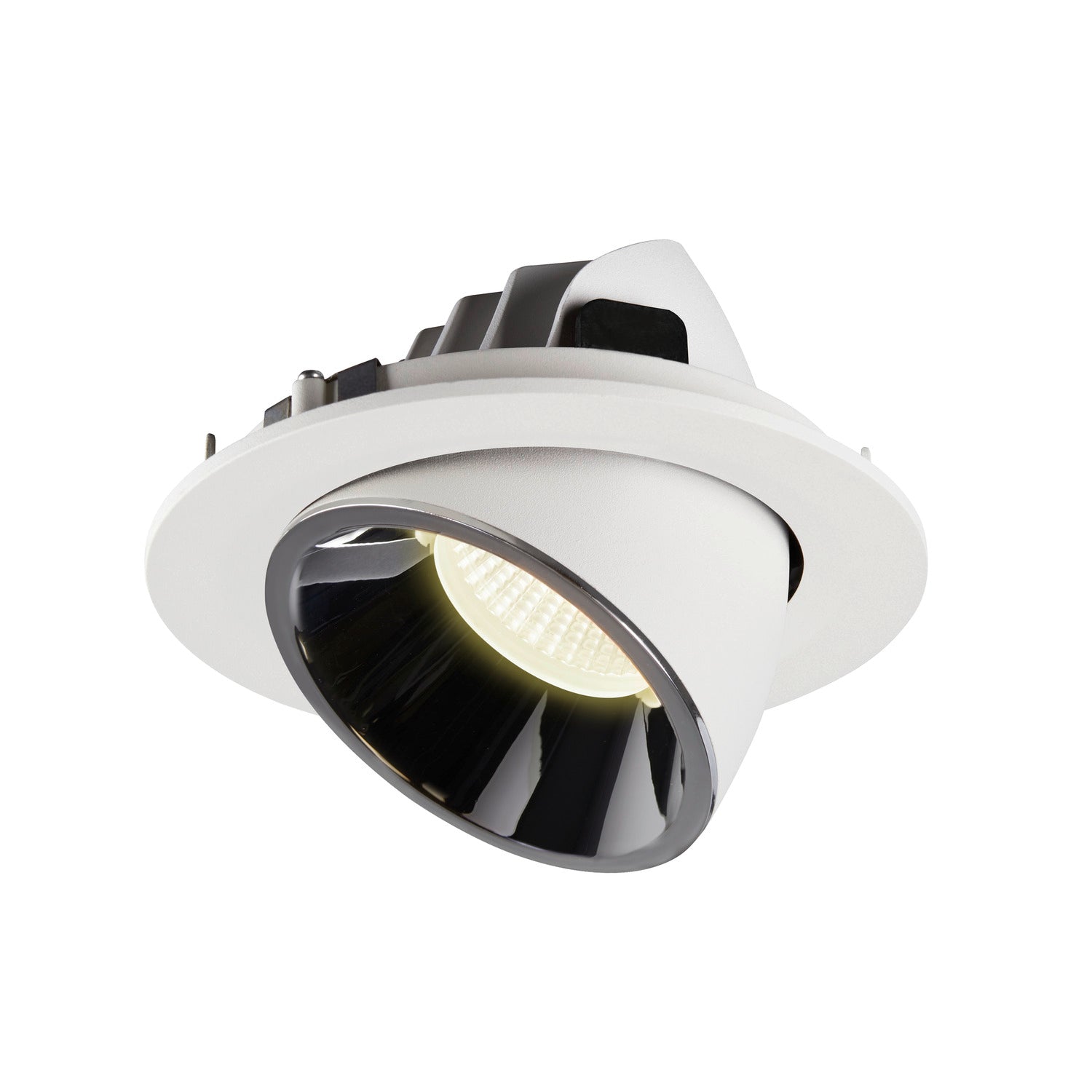NUMINOS® GIMBLE L, luminária para encastrar no teto, branca/cromada 4000 K 55°