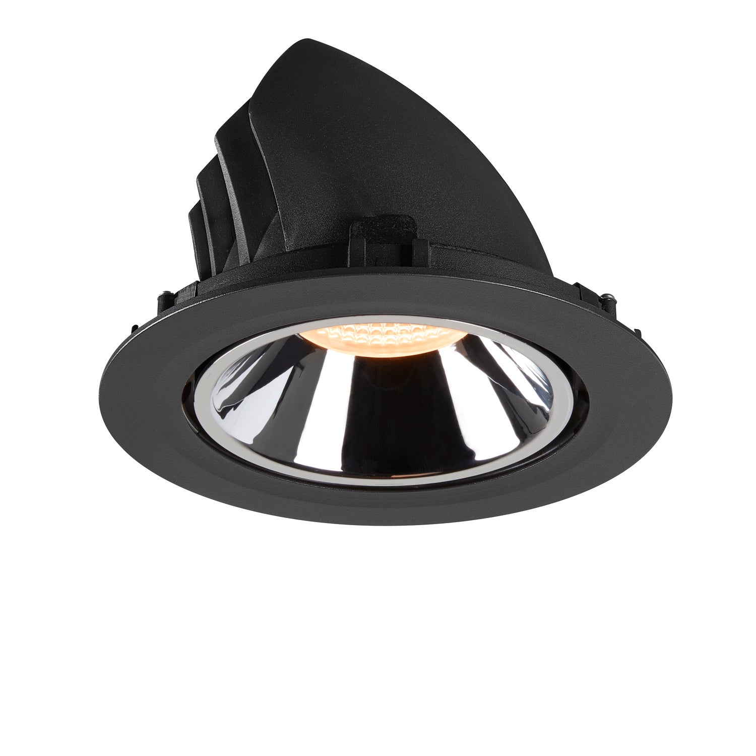 NUMINOS® GIMBLE XL, luminária para encastrar no teto, preta/cromada 2700 K 20°