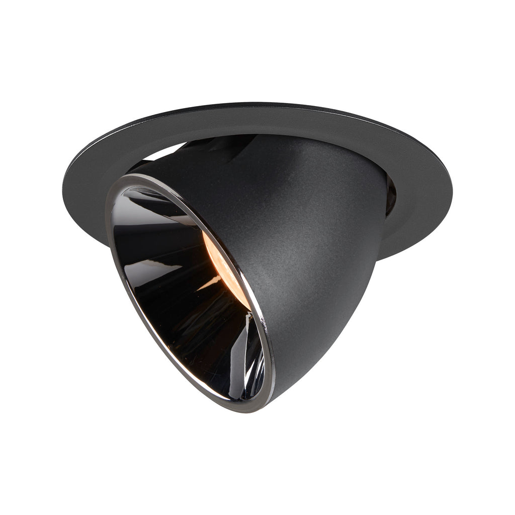 NUMINOS® GIMBLE XL, luminária para encastrar no teto, preta/cromada 2700 K 55°
