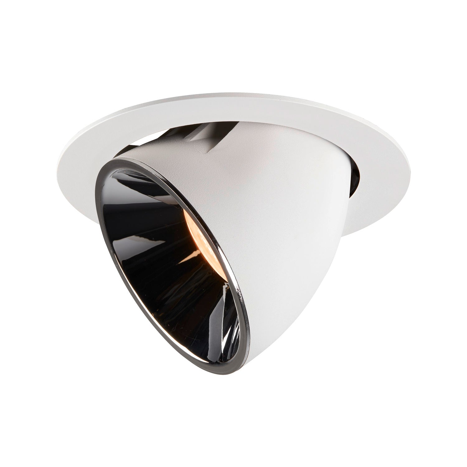 NUMINOS® GIMBLE XL, luminária para encastrar no teto, branca/cromada 2700 K 40°