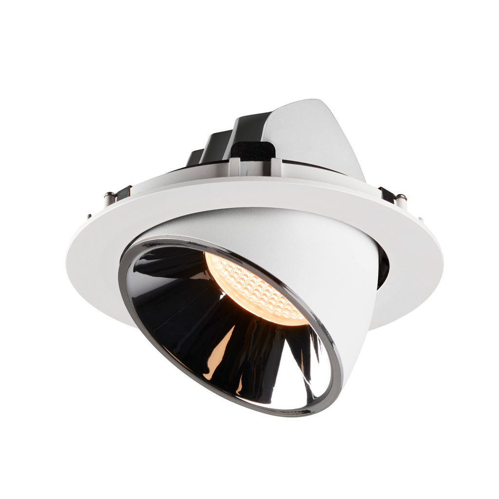 NUMINOS® GIMBLE XL, luminária para encastrar no teto, branca/cromada 2700 K 40°