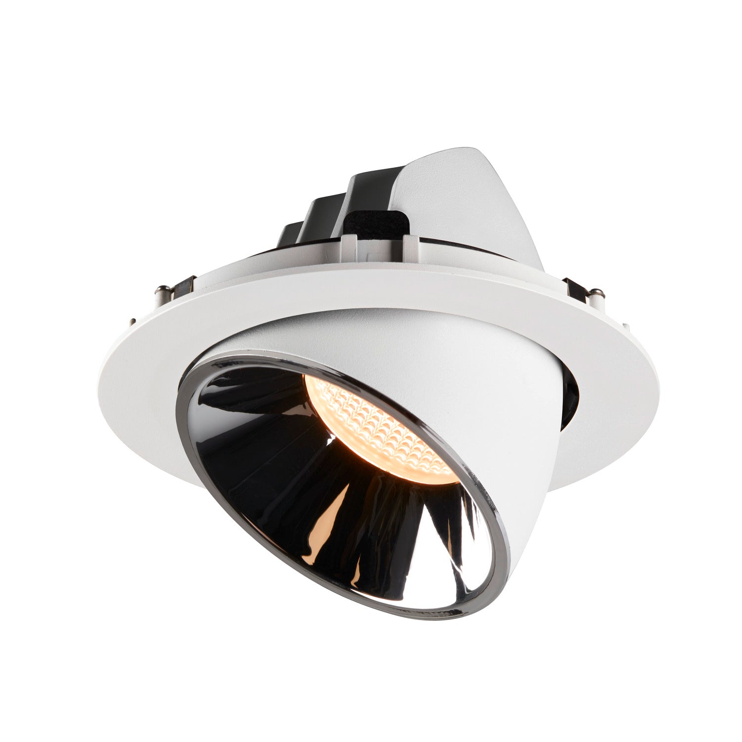 NUMINOS® GIMBLE XL, luminária para encastrar no teto, branca/cromada 2700 K 55°