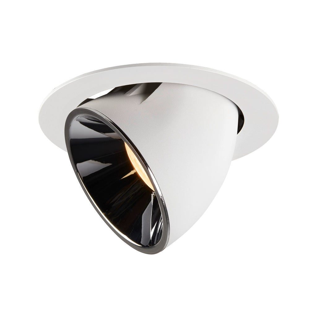 NUMINOS® GIMBLE XL, luminária para encastrar no teto, branca/cromada 3000 K 55°