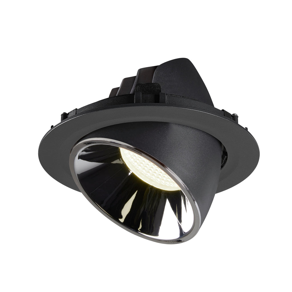 NUMINOS® GIMBLE XL, luminária para encastrar no teto, preta/cromada 4000 K 20°