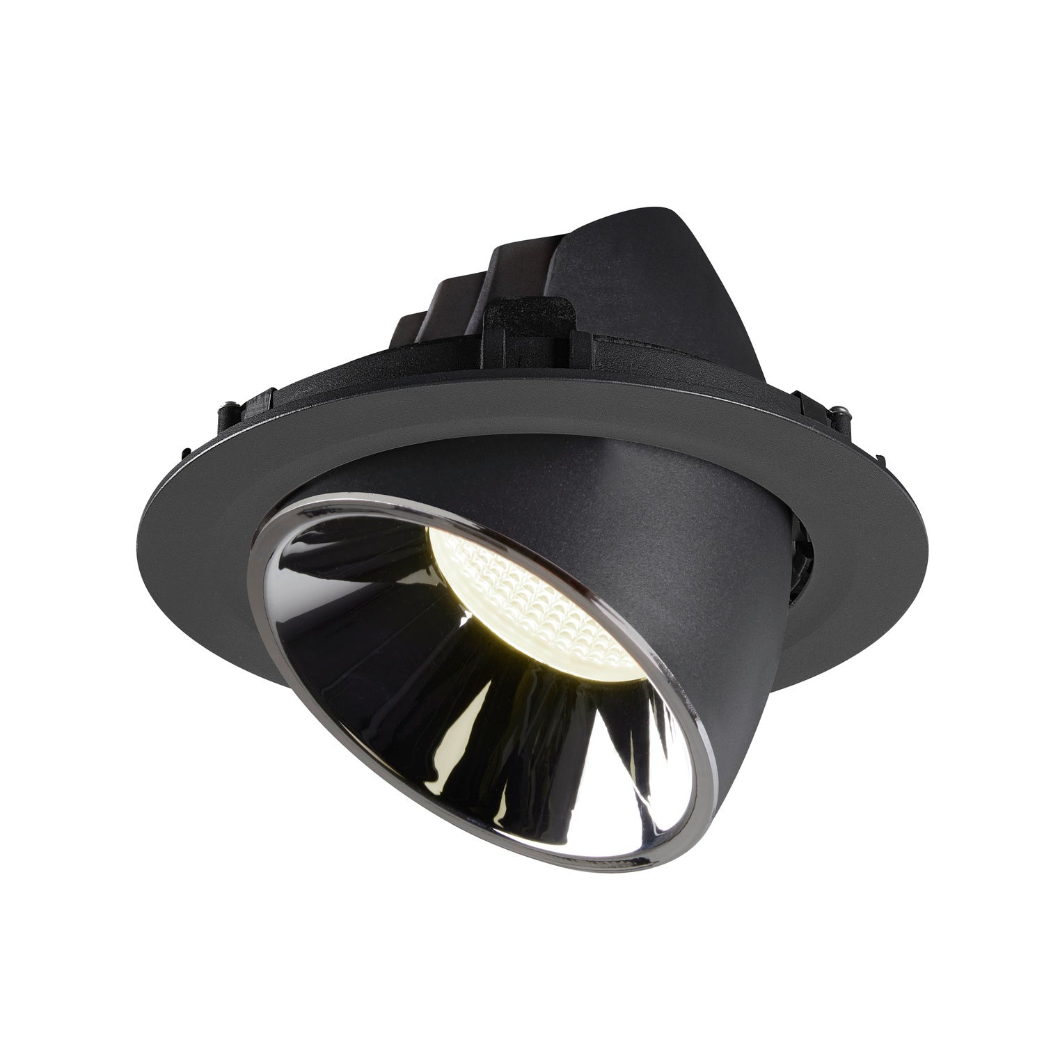 NUMINOS® GIMBLE XL, luminária para encastrar no teto, preta/cromada 4000 K 20°