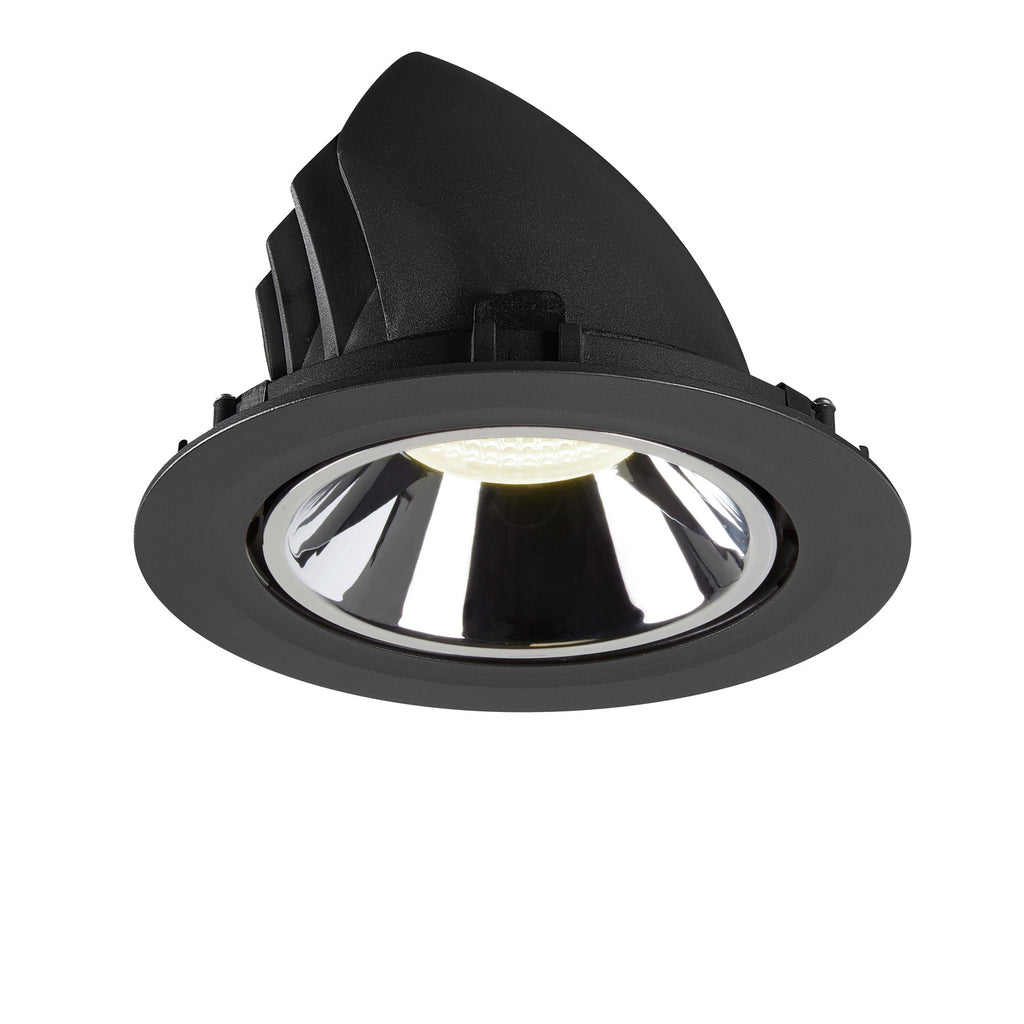 NUMINOS® GIMBLE XL, luminária para encastrar no teto, preta/cromada 4000 K 20°