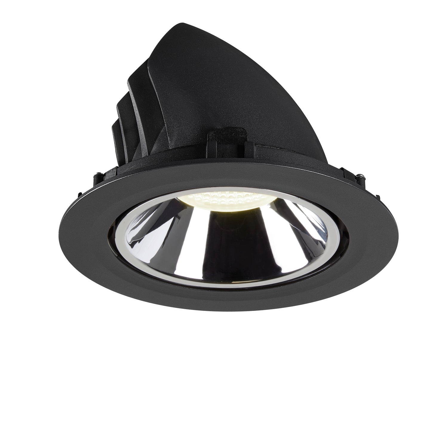 NUMINOS® GIMBLE XL, luminária para encastrar no teto, preta/cromada 4000 K 40°