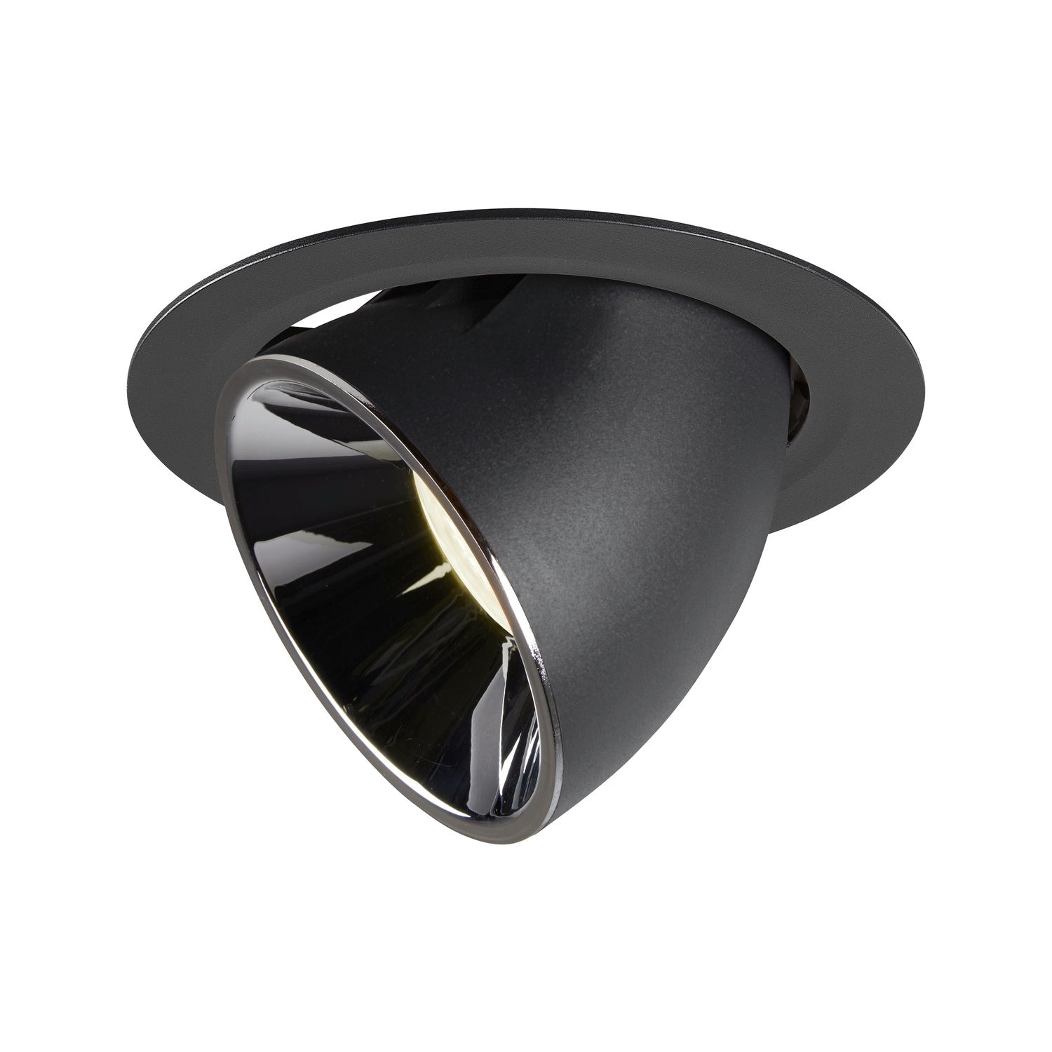 NUMINOS® GIMBLE XL, luminária para encastrar no teto, preta/cromada 4000 K 55°