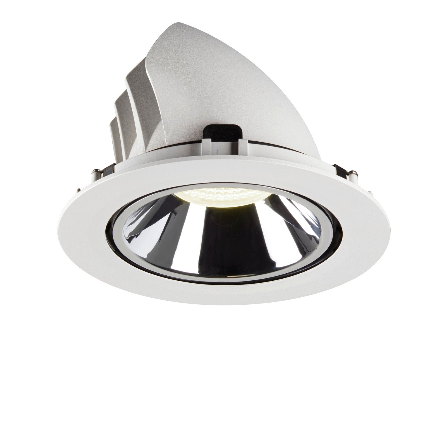 NUMINOS® GIMBLE XL, luminária para encastrar no teto, branca/cromada 4000 K 20°