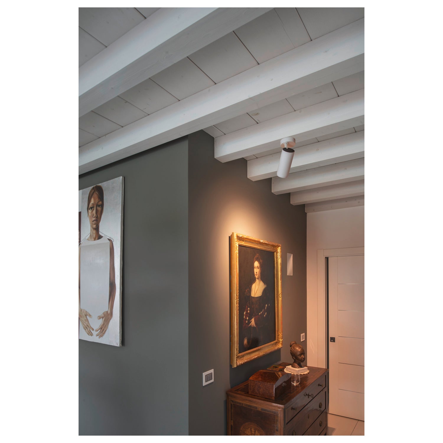 NUMINOS® XL CL, PHASE, Candeeiro de teto de superfície, 3000 K, 28 Watt, Ângulos de fases, 36°, branco mate / preto mate