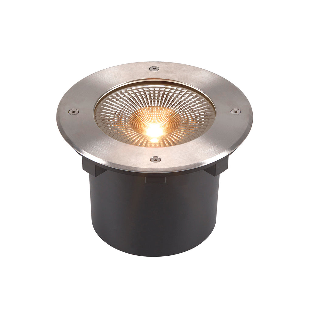 ROCCI 200 EL redondo, luminária para encastrar no pavimento, aço inoxidável 316, 16 W 3000 K 120°
