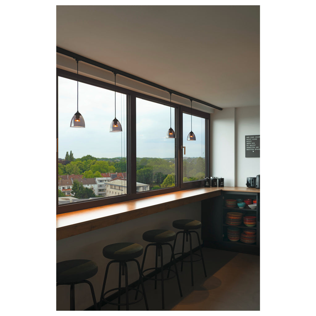 PARA CONE GL GU10, luminária suspensa preta/transparente