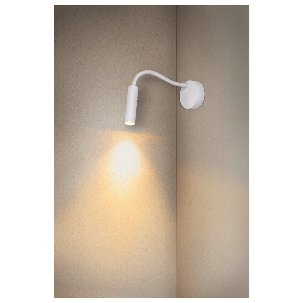 KARPO GOOSE, luminária saliente para a parede, branca 5,8 W 3000 K 40°
