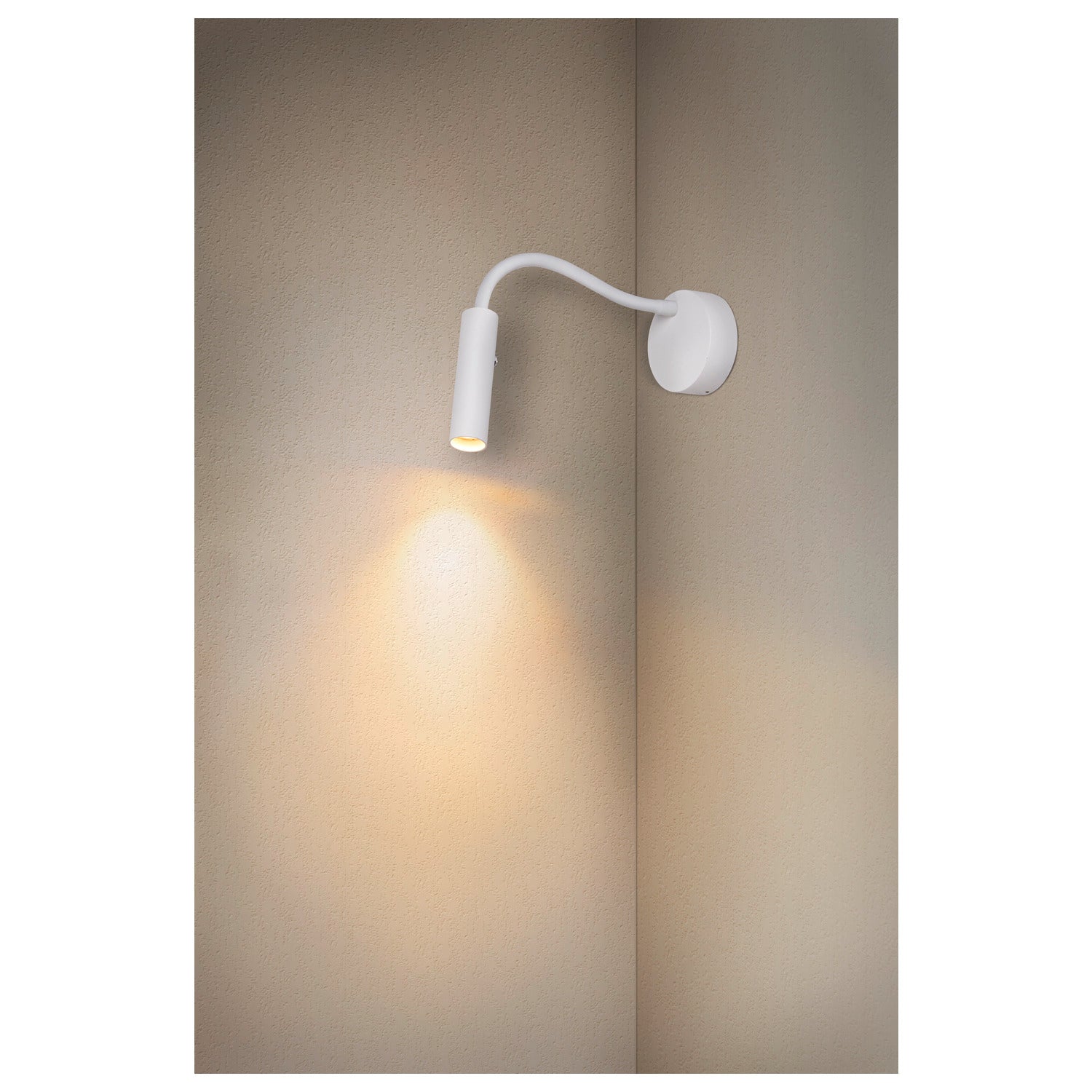 KARPO GOOSE, luminária saliente para a parede, branca 5,8 W 3000 K 40°