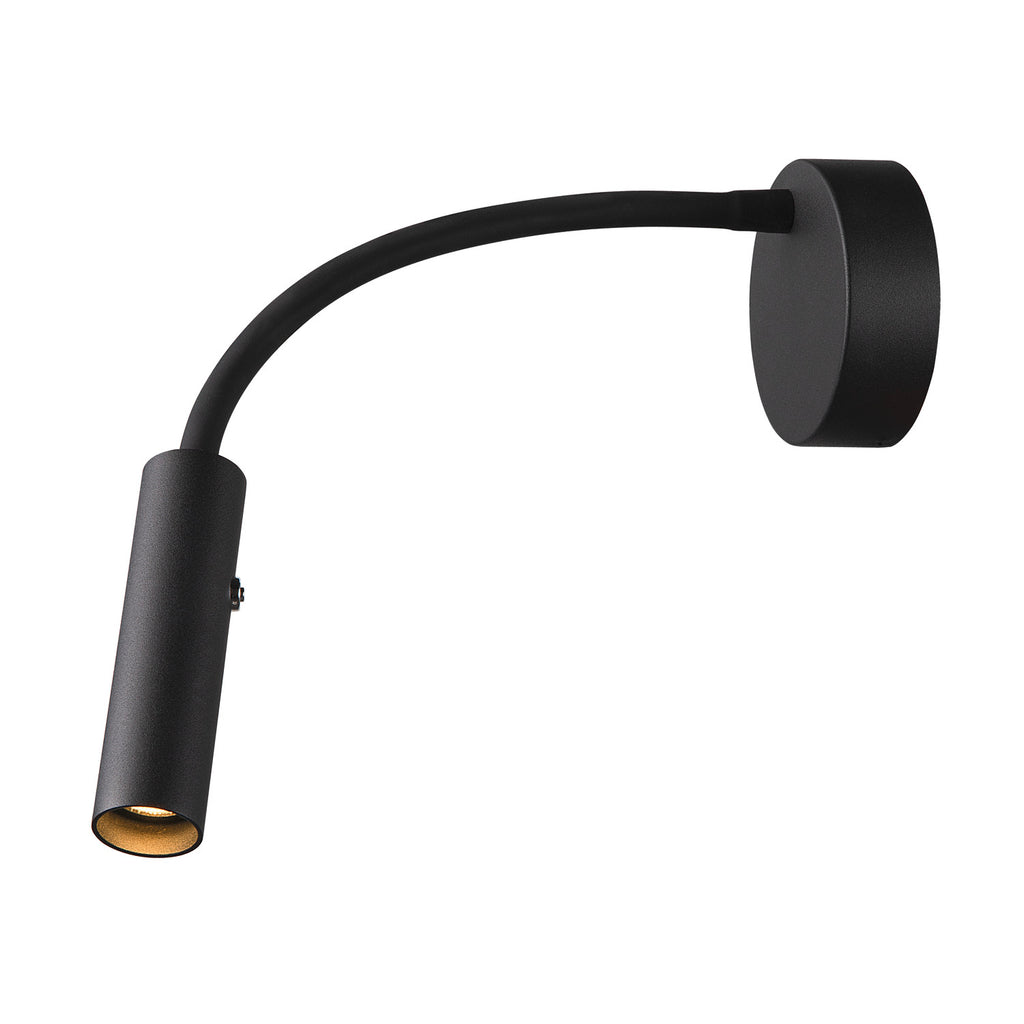 KARPO GOOSE, luminária saliente para a parede, preta 5,8 W 3000 K 40°