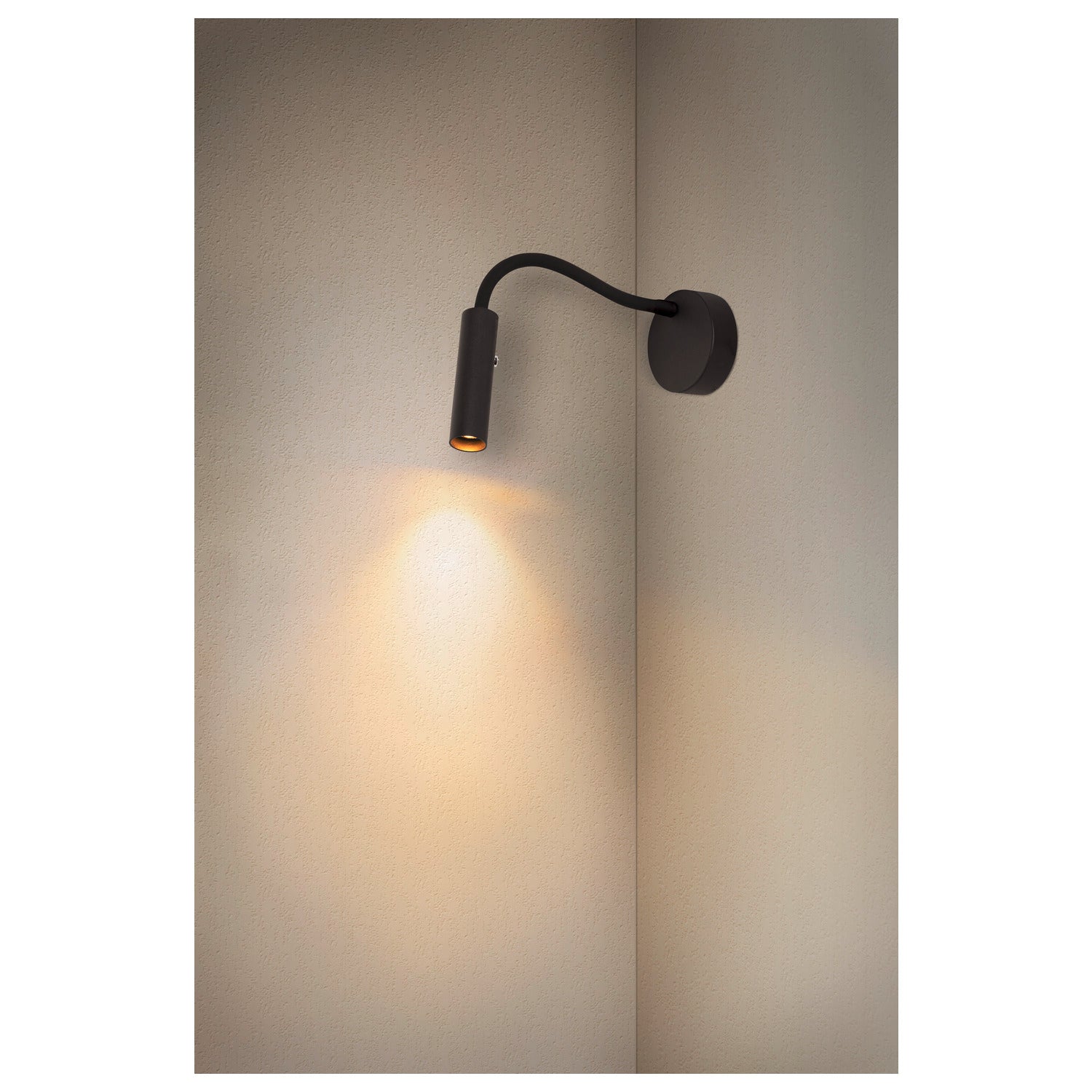 KARPO GOOSE, luminária saliente para a parede, preta 5,8 W 3000 K 40°