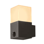 GRAFIT E27 Sensor quadrado, luminária saliente para a parede, antracite