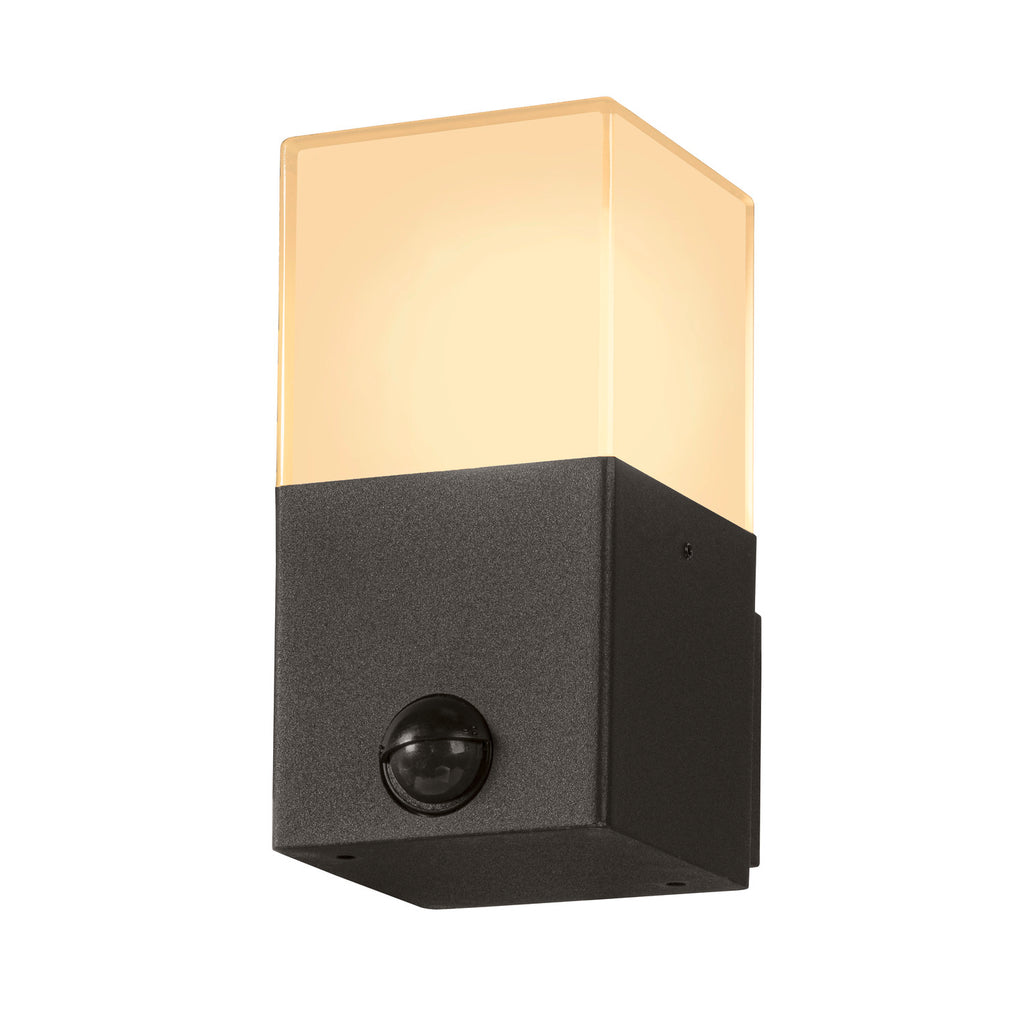GRAFIT E27 Sensor quadrado, luminária saliente para a parede, antracite