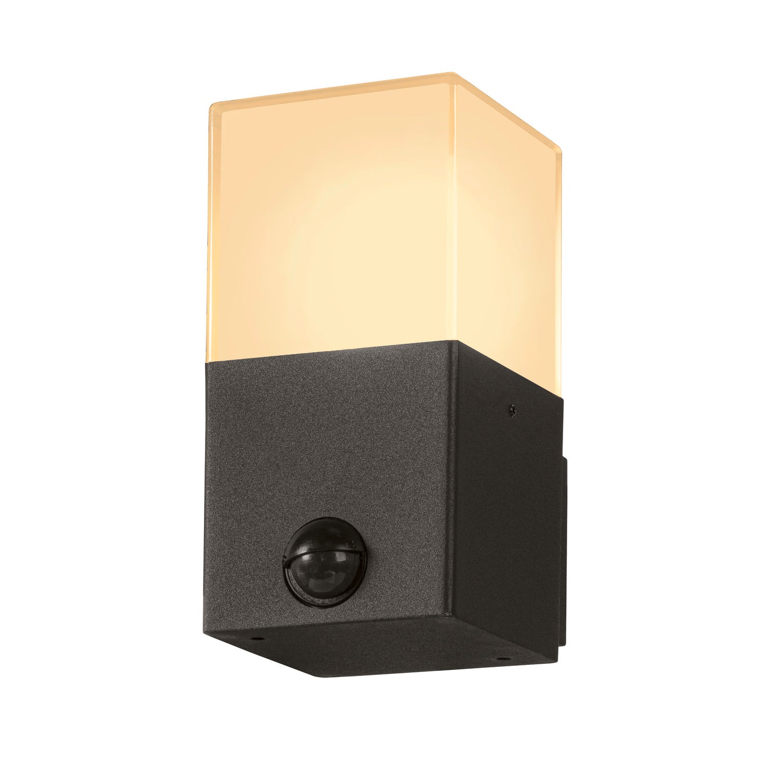 GRAFIT E27 Sensor quadrado, luminária saliente para a parede, antracite