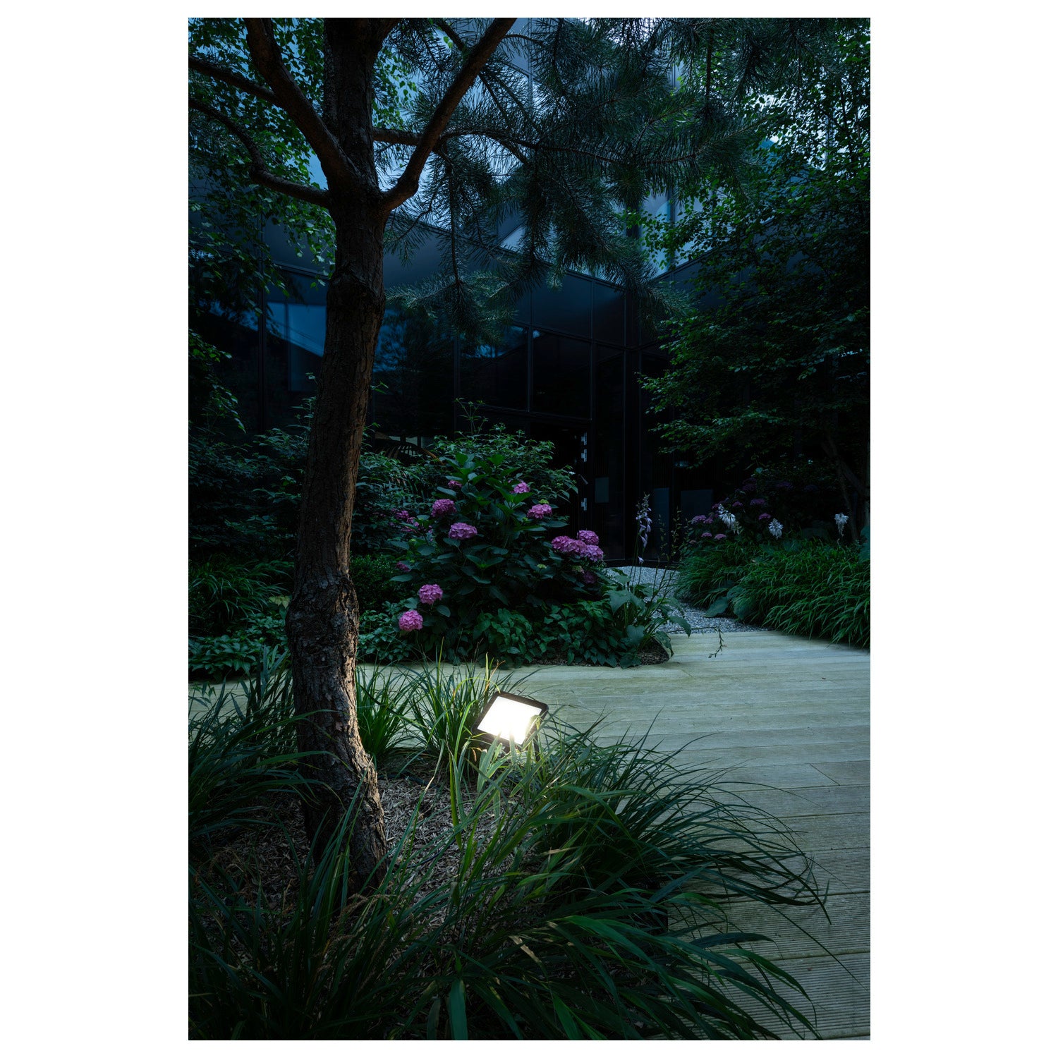 FLOODI M, luminária saliente para parede e teto, antracite/transparente 30 W 3000 K 100°