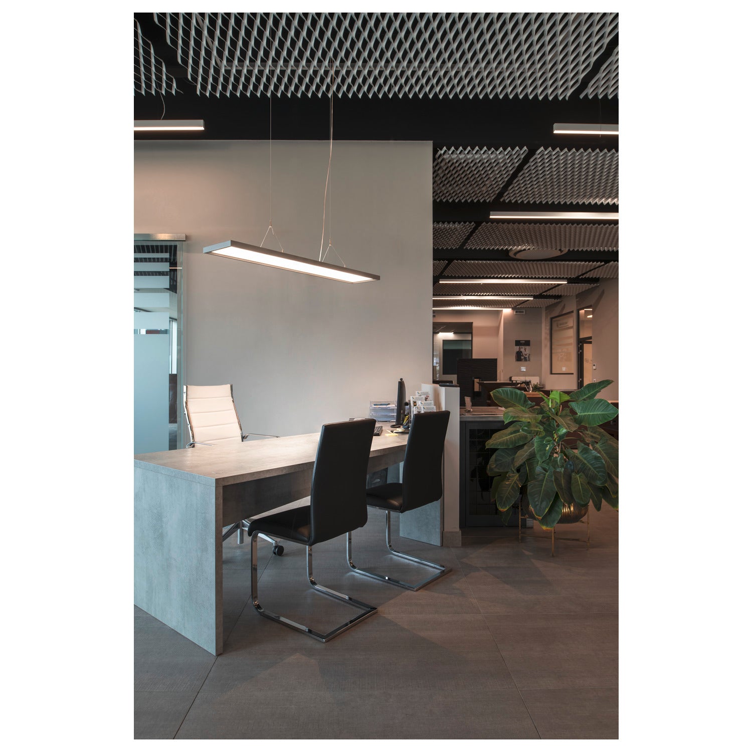 WORKLIGHT PD, Luminária suspensa, prateada, 57 W 5000 lm 4000 K IRC80 80° DALI