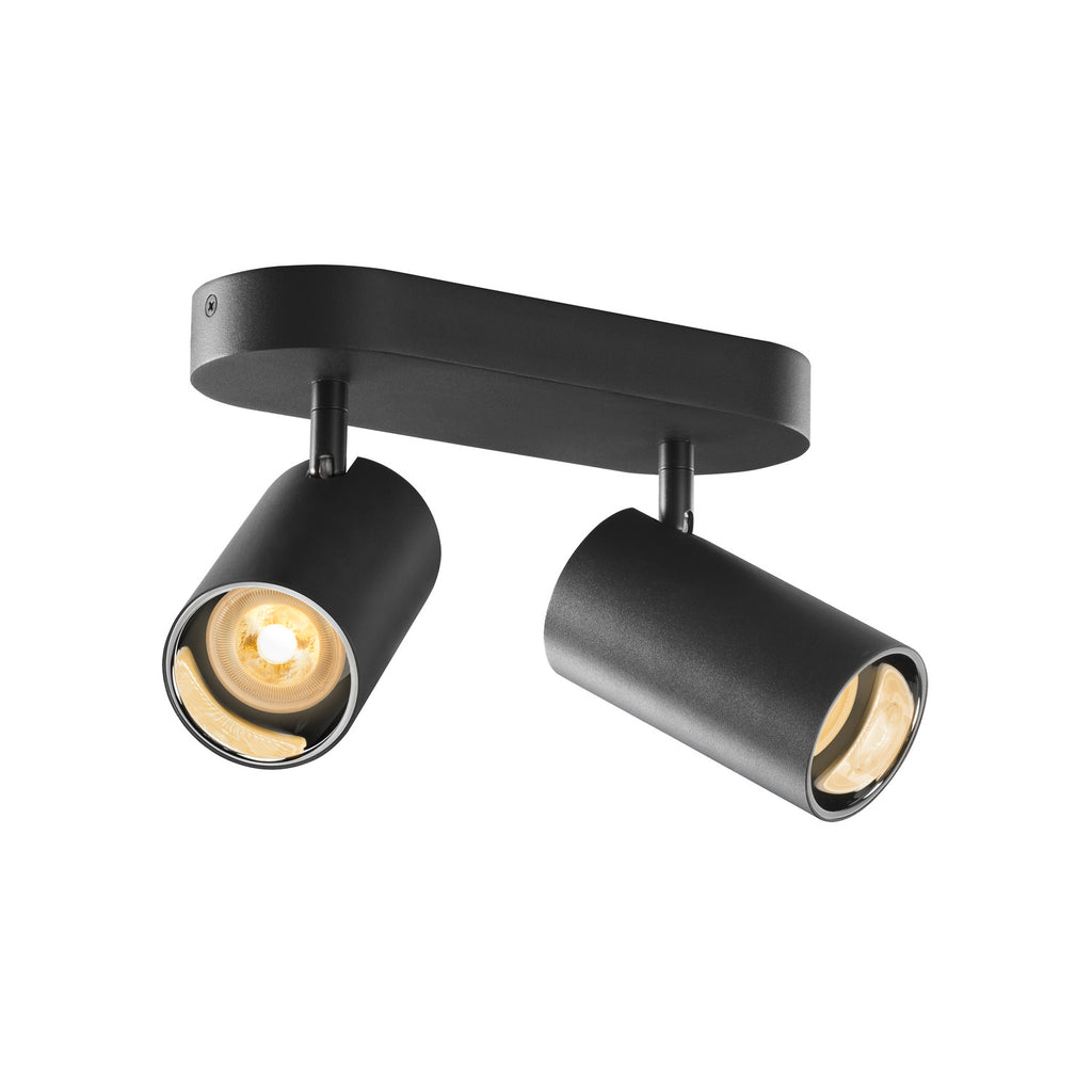 ASTO TUBE, luminária saliente para teto, cilíndrica, GU10, máx. 2x10 W, preto