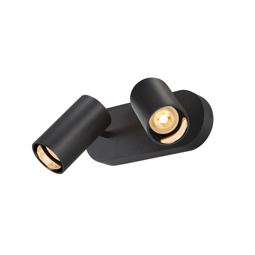 ASTO TUBE, luminária saliente para teto, cilíndrica, GU10, máx. 2x10 W, preto