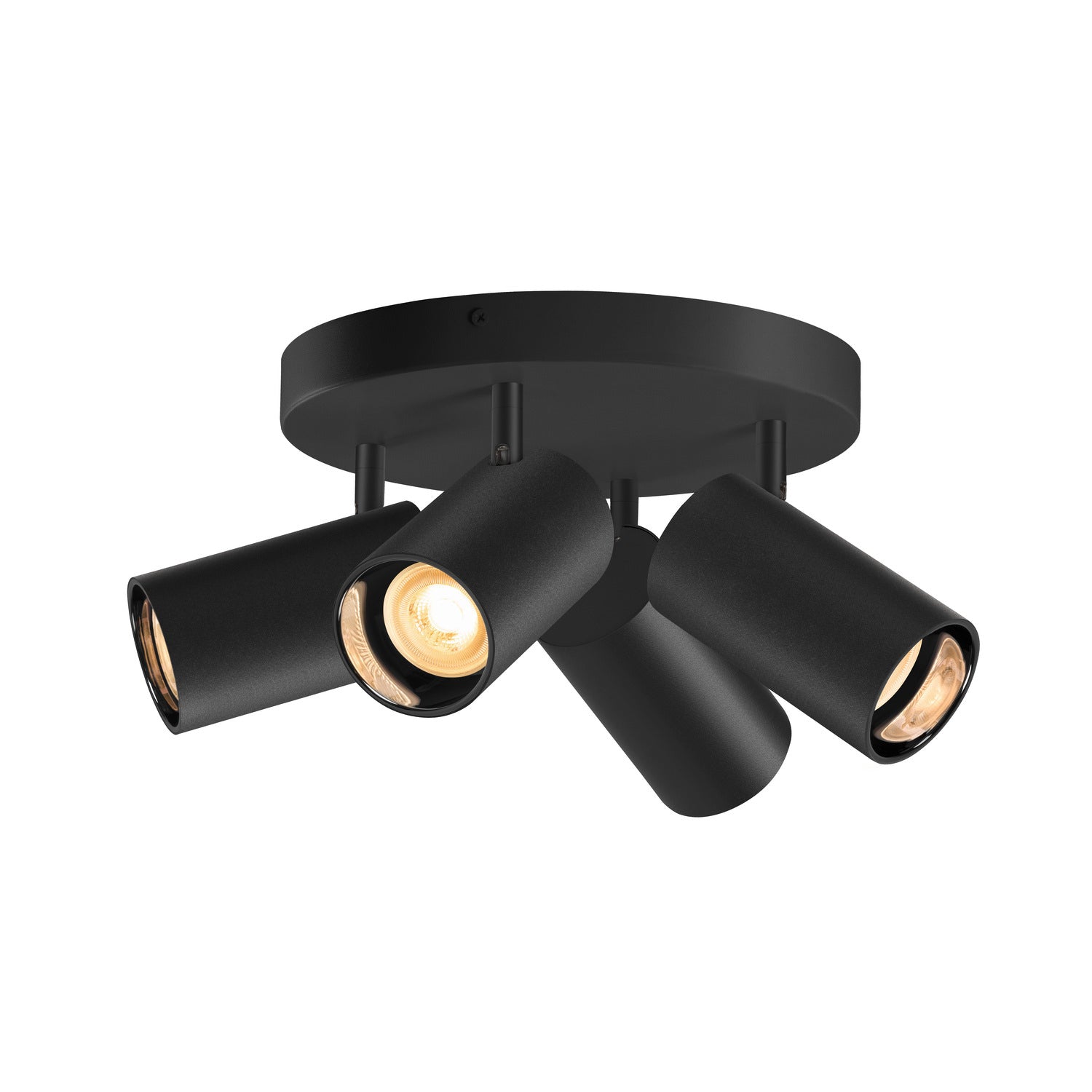 ASTO TUBE, luminária saliente para teto, cilíndrica, GU10, máx. 4x10 W, preto