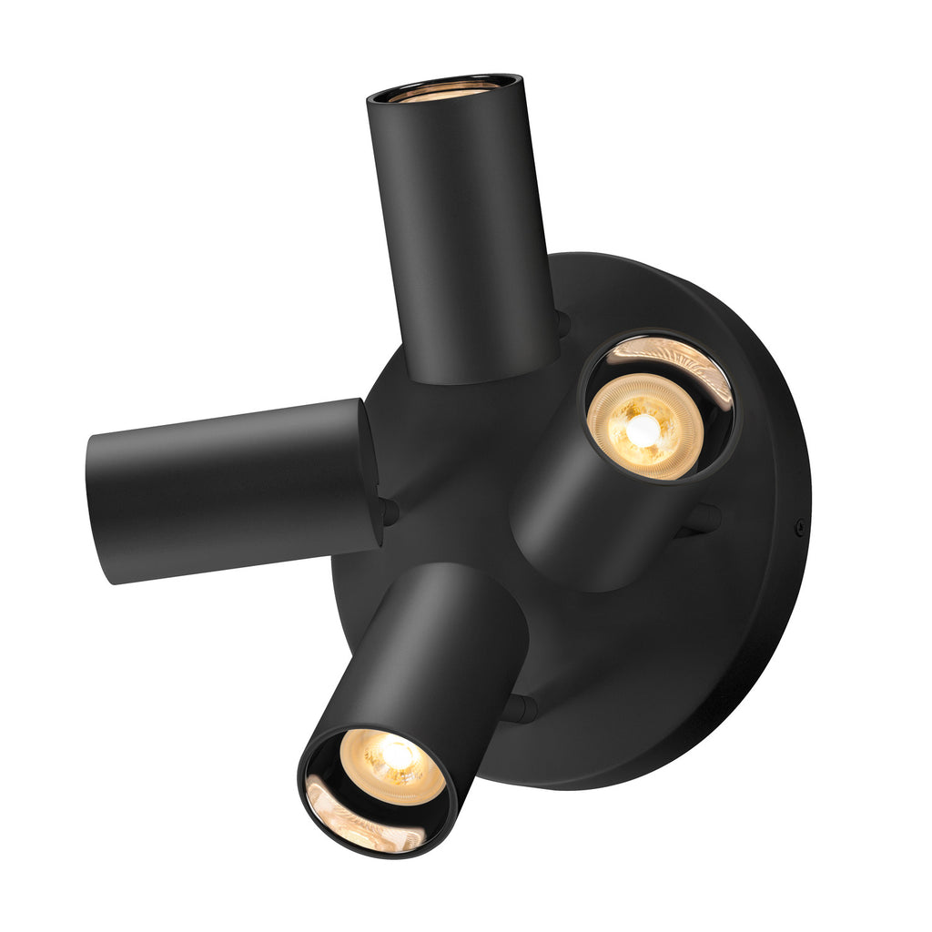 ASTO TUBE, luminária saliente para teto, cilíndrica, GU10, máx. 4x10 W, preto