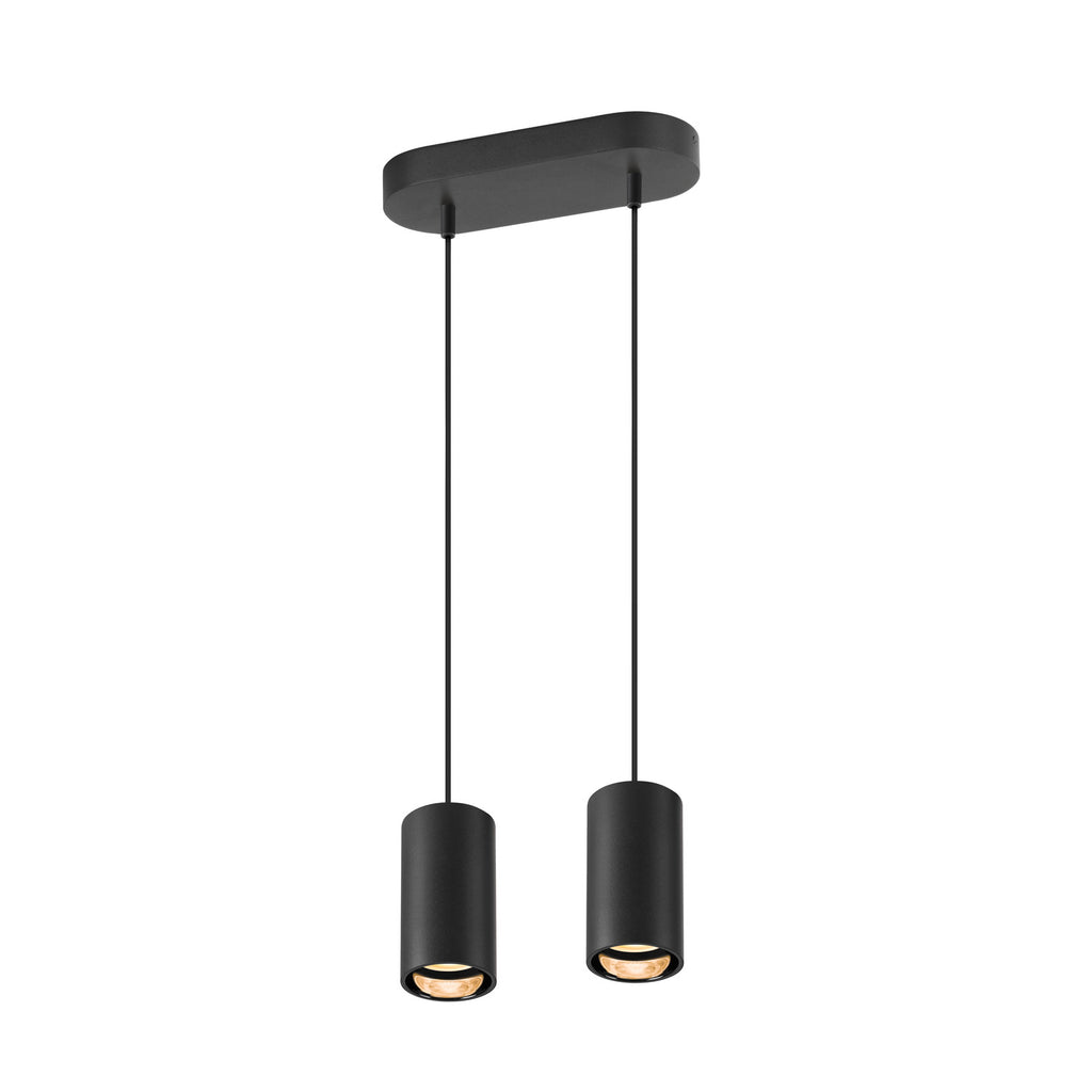 ASTO TUBE, luminária suspensa, GU10, comprimento da suspensão 250 cm, máx. 2x10 W, preto