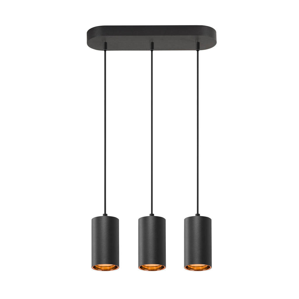ASTO TUBE, luminária suspensa, GU10, comprimento da suspensão 250 cm, máx. 3x10 W, preto