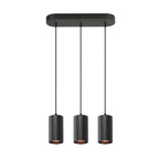 ASTO TUBE, luminária suspensa, GU10, comprimento da suspensão 250 cm, máx. 3x10 W, preto
