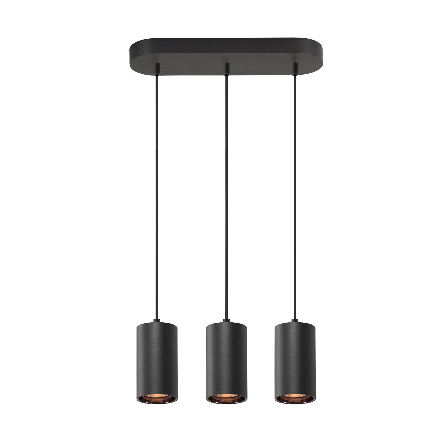 ASTO TUBE, luminária suspensa, GU10, comprimento da suspensão 250 cm, máx. 3x10 W, preto
