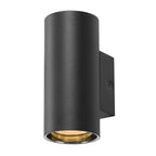 ASTO TUBE, luminária saliente para a parede, cilíndrica, máx. 1x10 W, preto