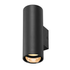 ASTO TUBE, luminária saliente para a parede, cilíndrica, máx. 2x10 W, preto