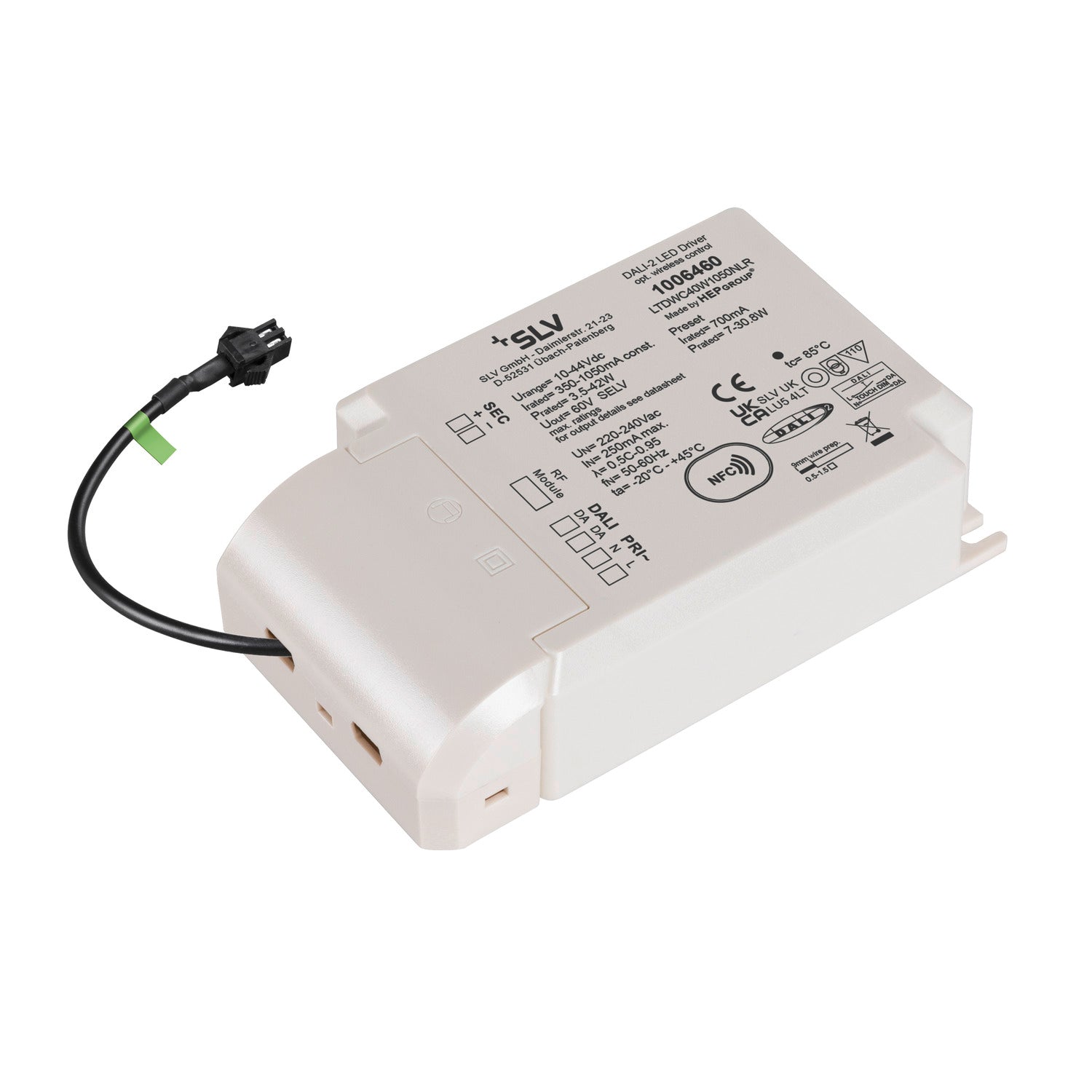Zubehör (universal) - Controlador de ponte LED, 42 W, 700 mA, para NUMINOS®, incluindo interface rádio para módulo RF, DALIDALI