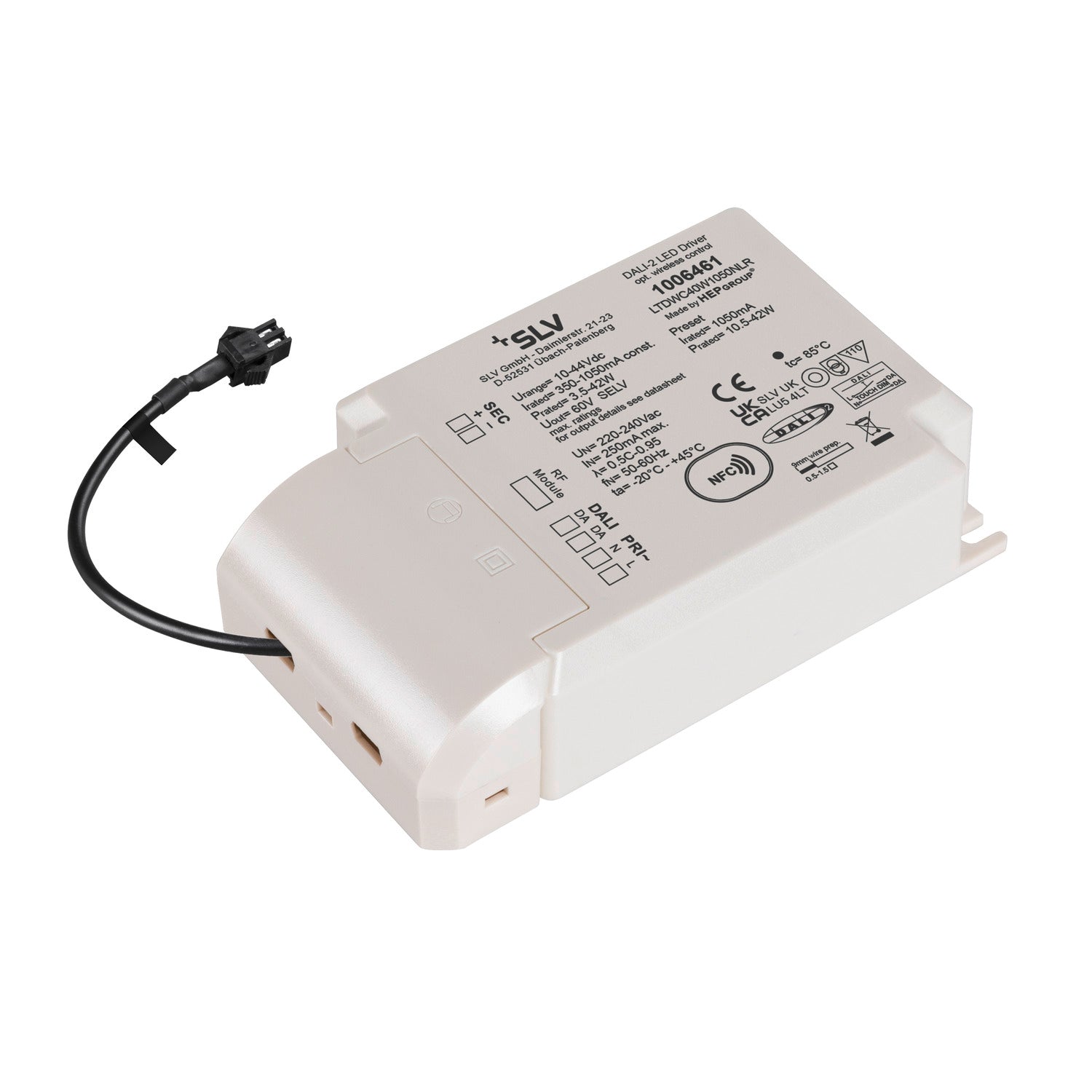 Zubehör (universal) - Controlador de ponte LED, 42 W, 1050 mA, para NUMINOS®, incluindo interface rádio para módulo RF, DALIDALI