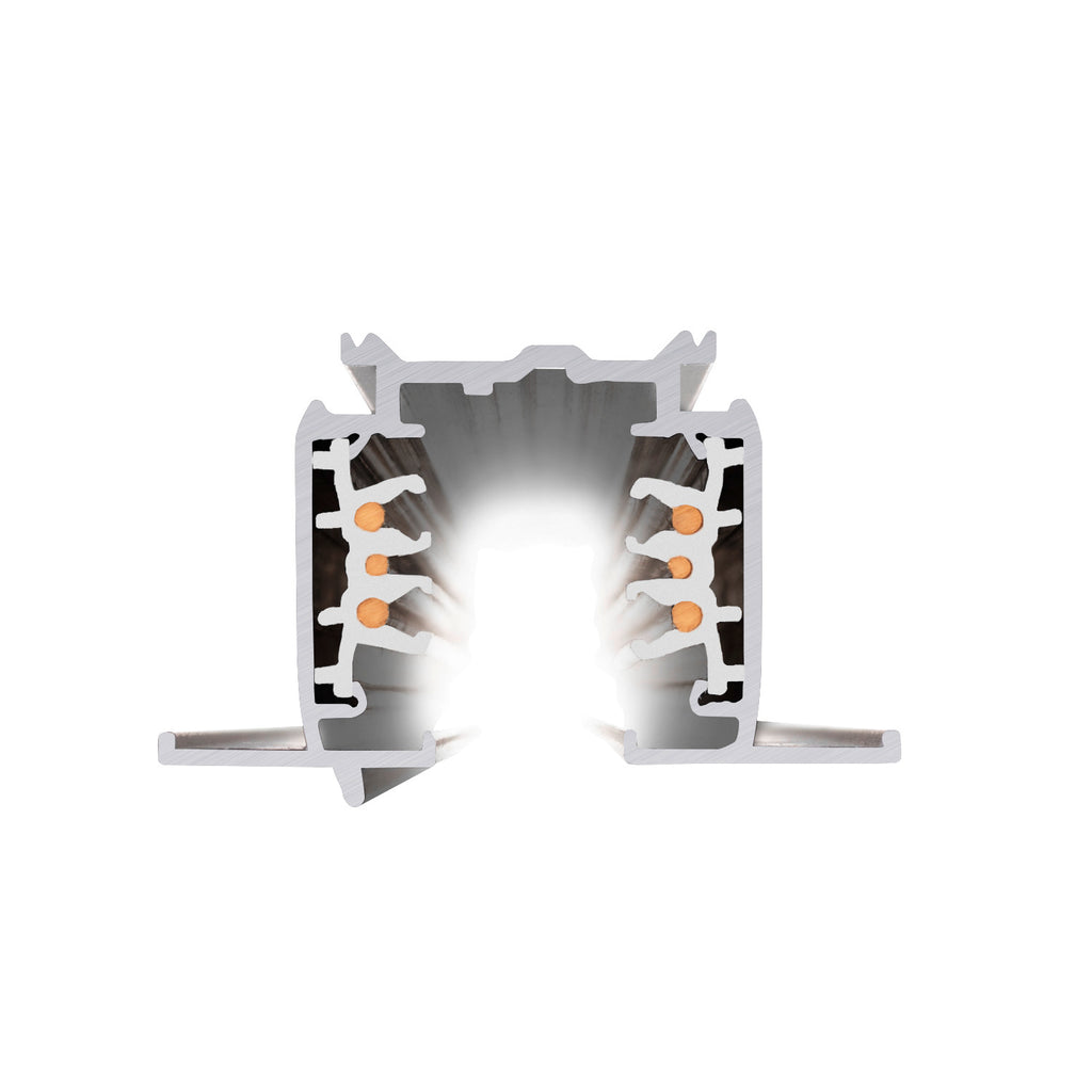 S-TRACK SYSTEM - S-TRACK Calha eletrificada de montagem encastrada trifásica, calha eletrificada para uma tensão de 230VAC, DALI, PHASE, 2 m, branca