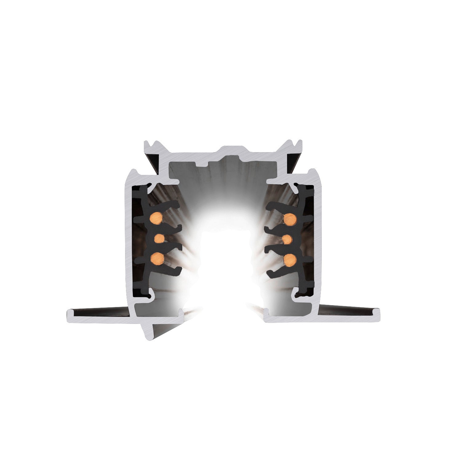 S-TRACK SYSTEM - S-TRACK Calha eletrificada de montagem encastrada trifásica, calha eletrificada para uma tensão de 230VAC, DALI, PHASE, 3 m, preta