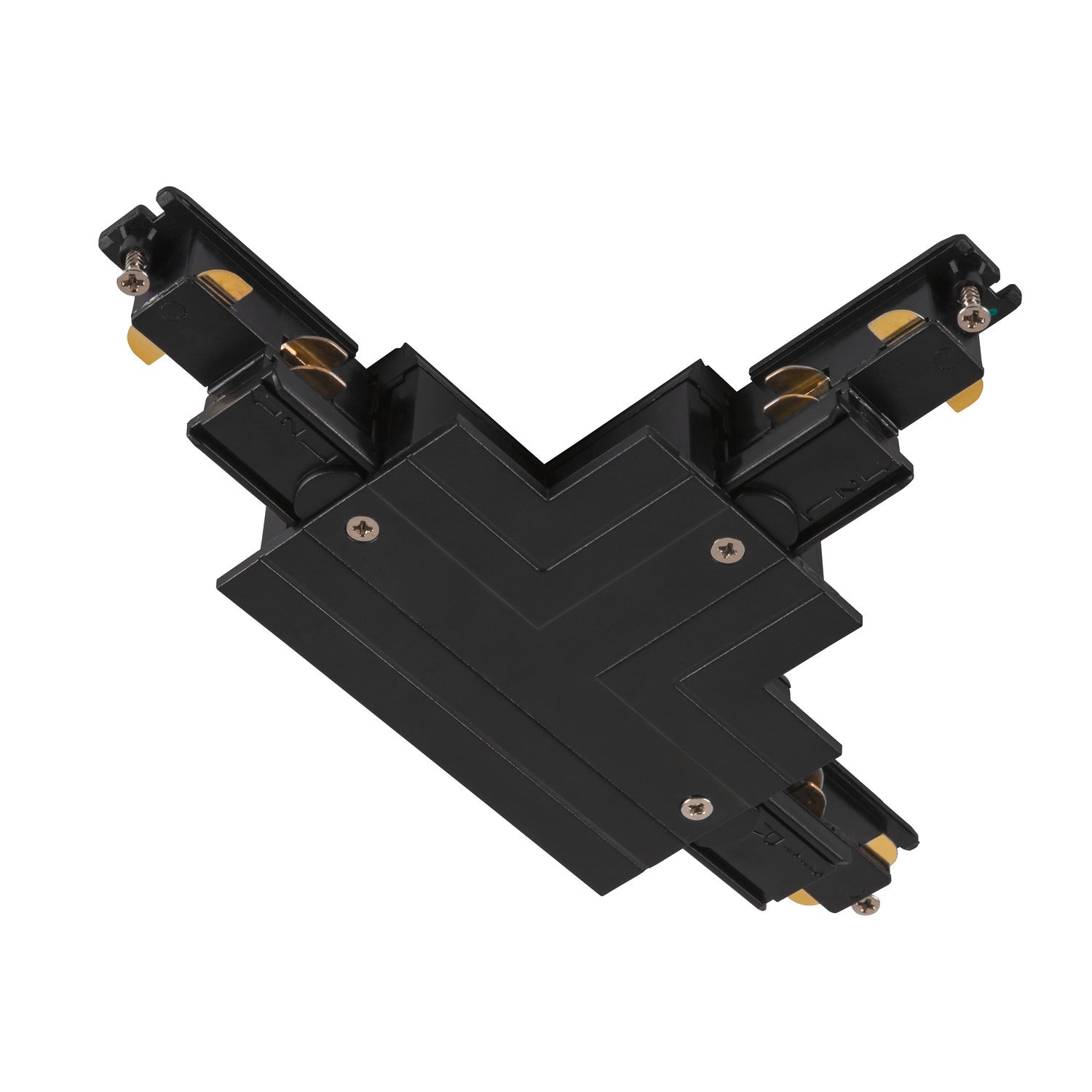 S-TRACK SYSTEM - Conector T, S-TRACK Calha eletrificada de montagencastrada trifásica, terra interior lado esquerdo, capacidade de alimentação, DALI, PHASE, preto