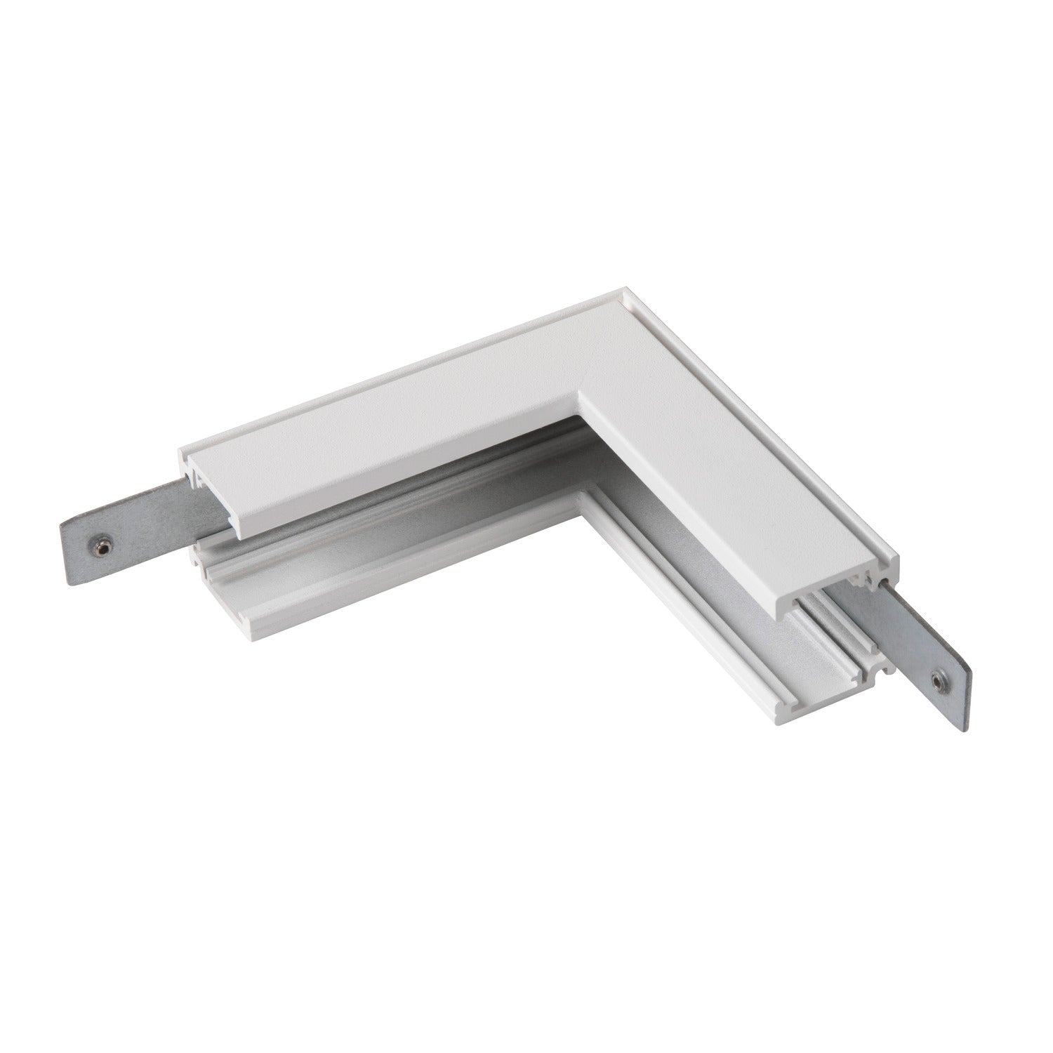 48V SYSTEM - Conector em L mecânico, 48 V TRACK, para calha eletrificada saliente padrão, Stereo, branco