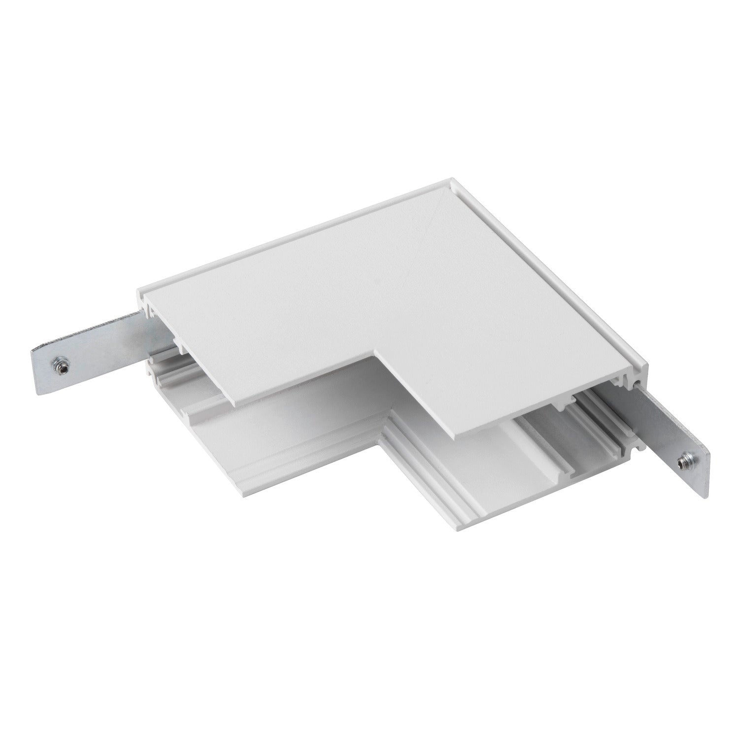 48V SYSTEM - Conector em L mecânico, 48 V TRACK, para calha eletrificada saliente em profundidade, Stereo, branco