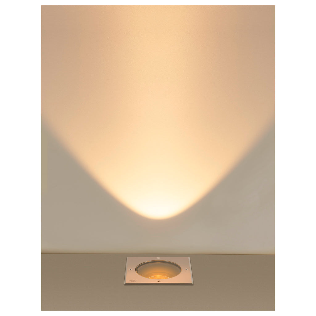 DASAR® L, cobertura quadrada 24° 3000 K incl. controlador DALI-aço inoxidável