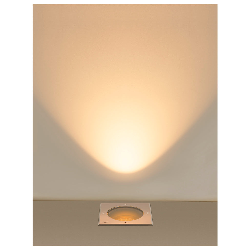 DASAR® L, cobertura quadrada 24° 3000 K incl. controlador DALI-aço inoxidável