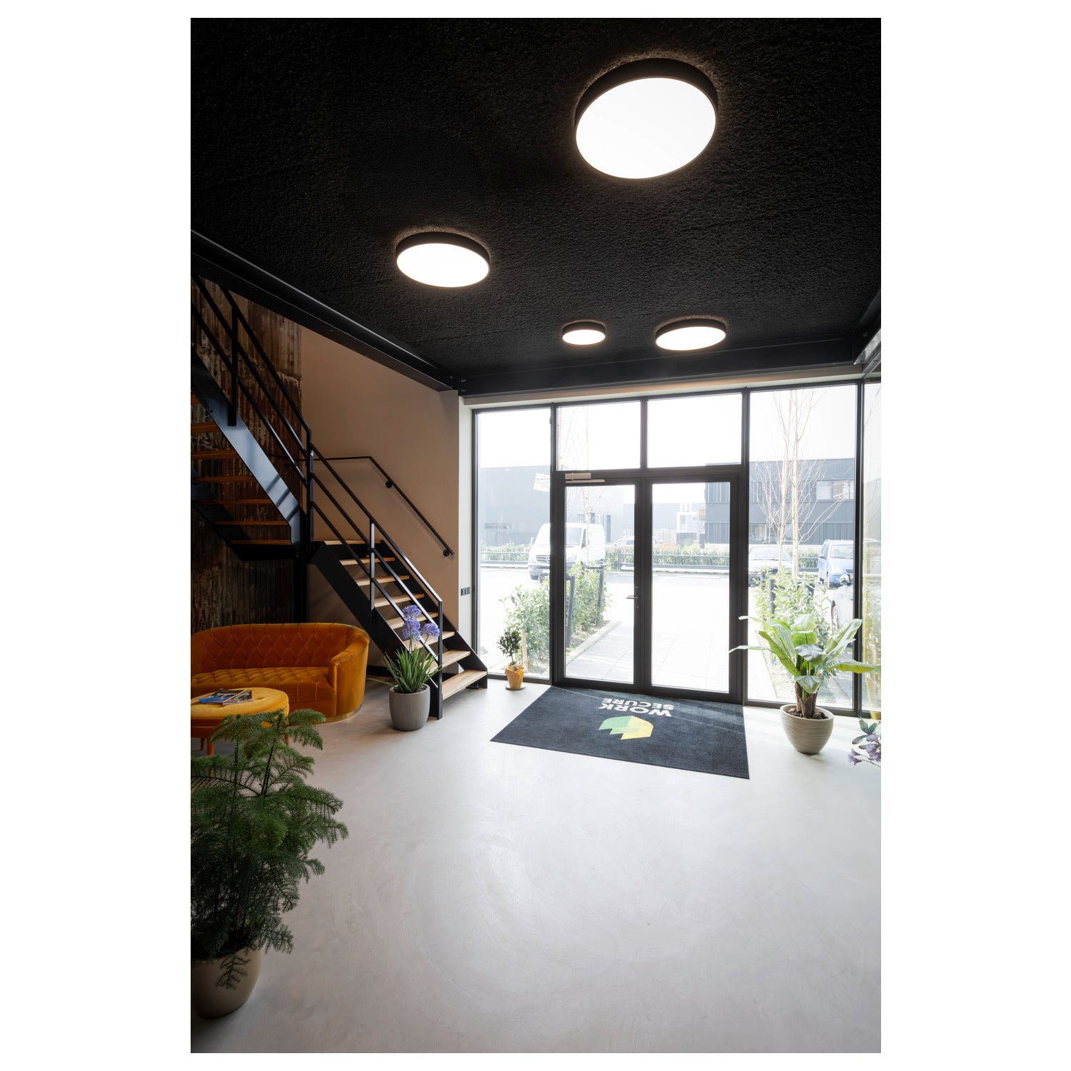 MEDO® PRO 60, luminária saliente para parede e teto, redondo, 3000/4000 K, 39 W, DALI, Touch, 80°, UGR <19, preto